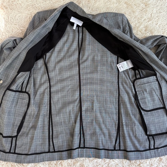 ESCADA Sport Women’s Plaid Wool Blend Long Line Blazer pants set Gray SZ 42/12 - Picture 13 of 16